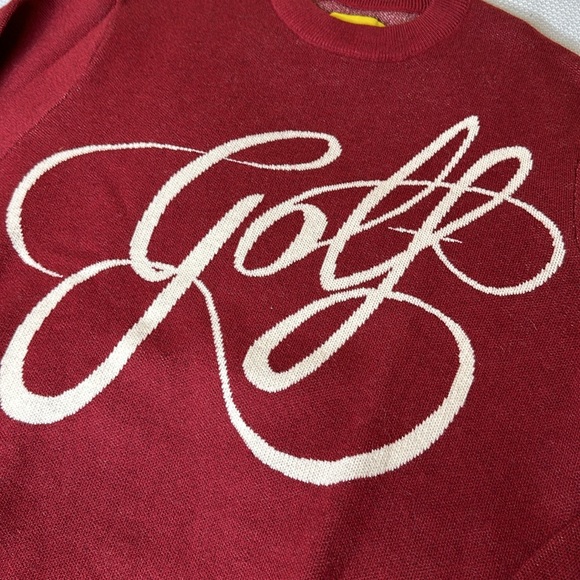 Golf Wang Burgundy Sweater With Cream Golf LogoMen’s Size XS